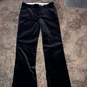 Theory Mid-Rise Straight-Leg Deep Purple Velvet Pants SZ 0